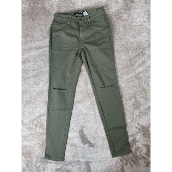 fashion nova womens olive green jeans size 13,medium Strech Medium Waist - Picture 5 of 16